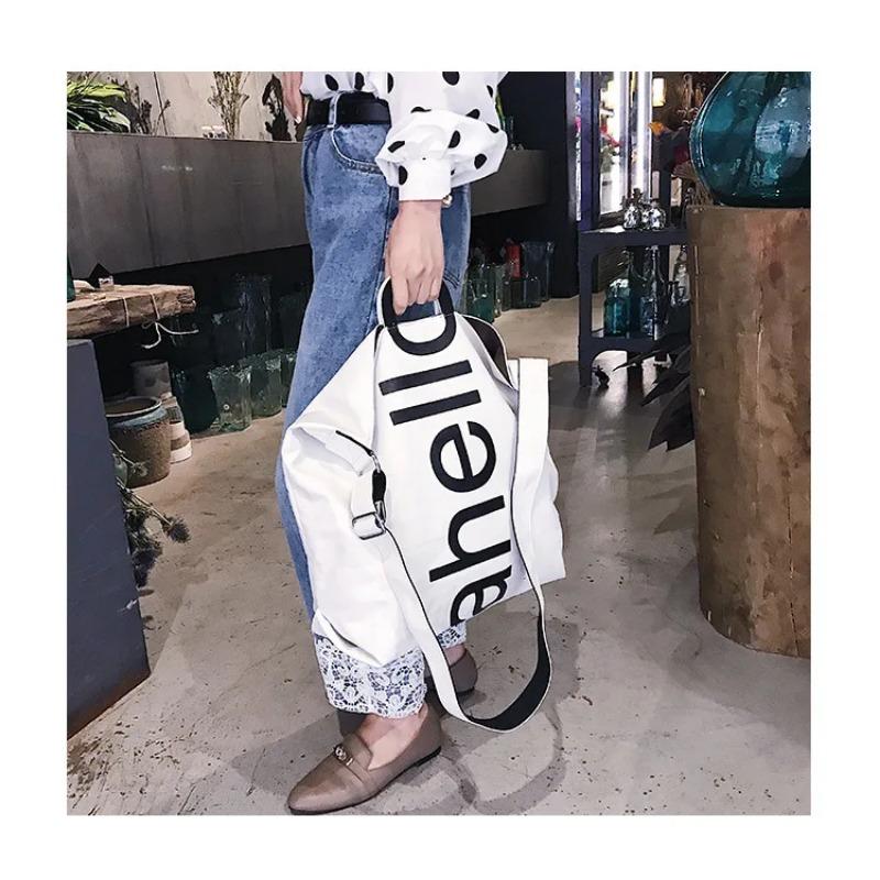 Большая сумка женская, новинка 2018 года, холщовая женская модная портативная сумка-тоут с буквами, широкополосная сумка большой вместительности