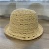 Hollow and Breathable Knitted Small Crimped Top Hat Women's Spring and Summer Face Small Plain Basin Hat Bucket Hat