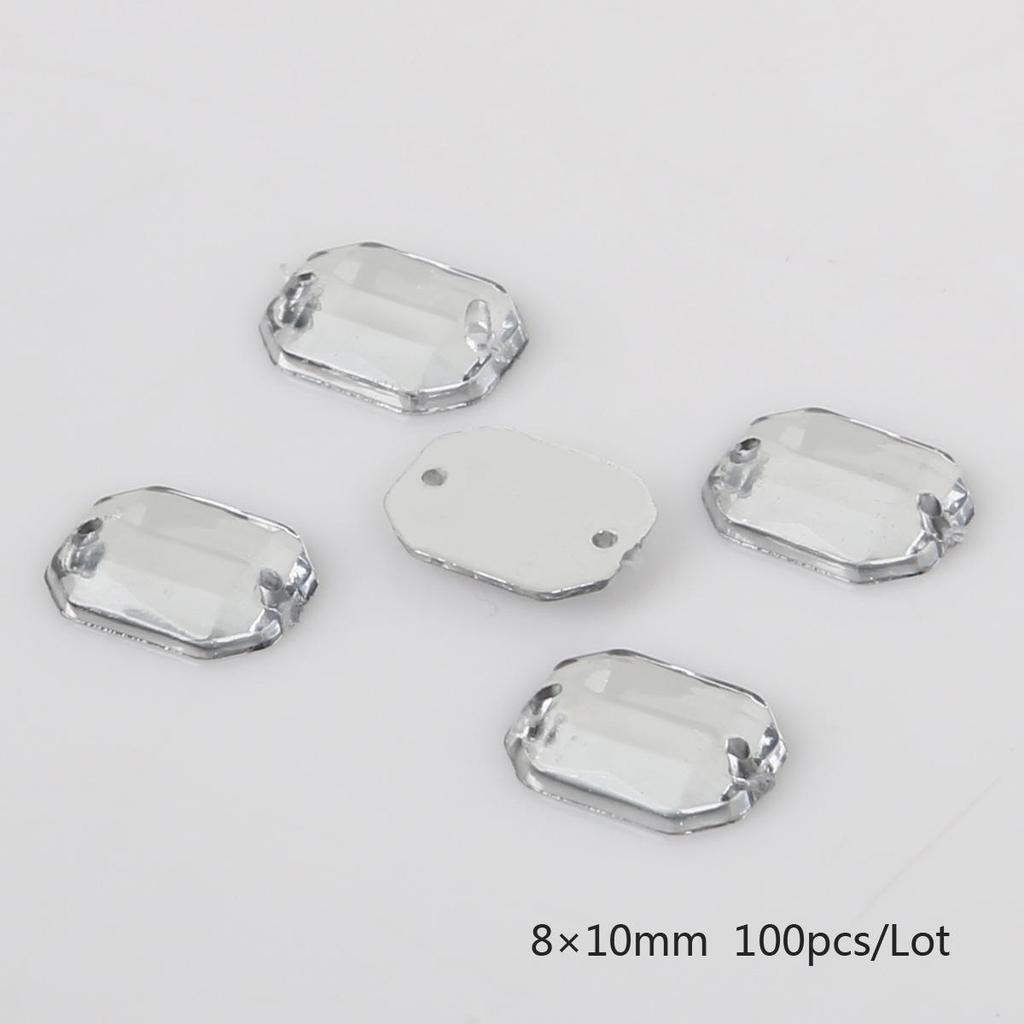 Круглые многогранные акриловые стразы с плоской задней стороной и двумя отверстиями для DIY ювелирных аксессуаров