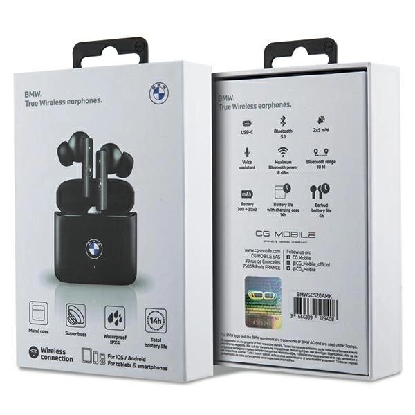 Чехол BMW Bluetooth для наушников Bmwses20Amk Tws Case + док-станция — черный Signature