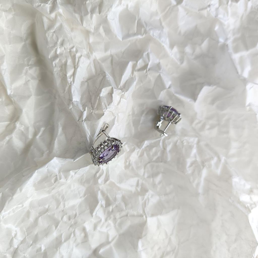 Silver Earrings with Natural Amethyst 5.712ct (2163282)