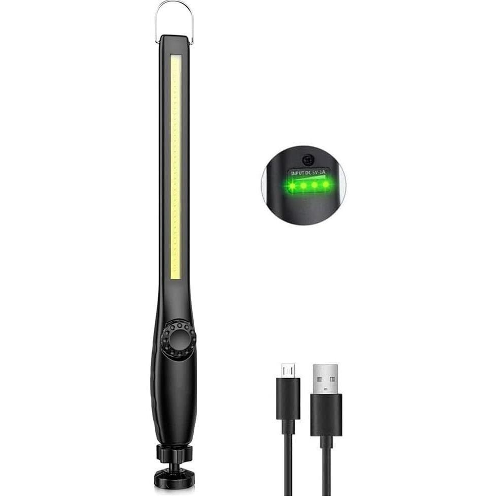 Светодиодный рабочий фонарь, лампа для мастерской, перезаряжаемая инспекционная лампа COB с магнитной рабочей лампой для ремонта автомобилей, мастерской, гаража, кемпинга, аварийного освещения