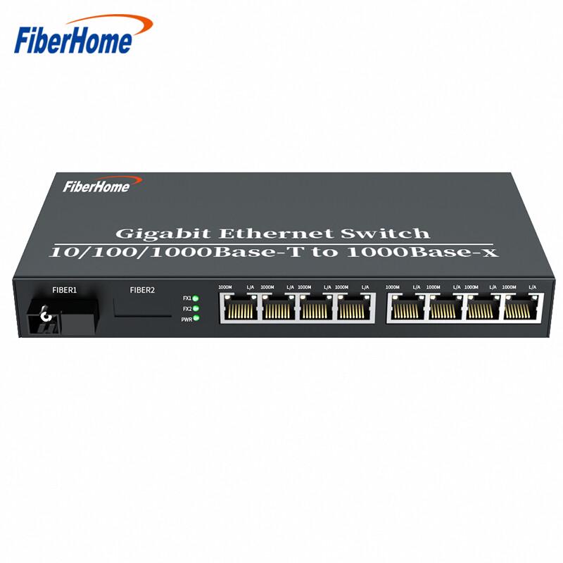 FiberHome Gigabit 1-Optical 8-Electrical Fiber Optic Transceiver