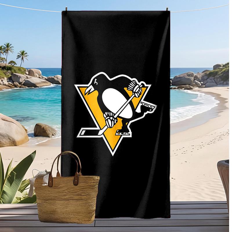 Pittsburgh Penguins Print Beach Towel Soft Portable Quick?dry Towel For Pool Summer Vacation Outdoor Sport