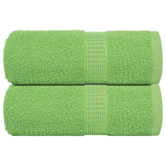 VidaXL Guest Towels 2pcs Apple Green 30x50cm 360 G/m² 100% Cotton 137019