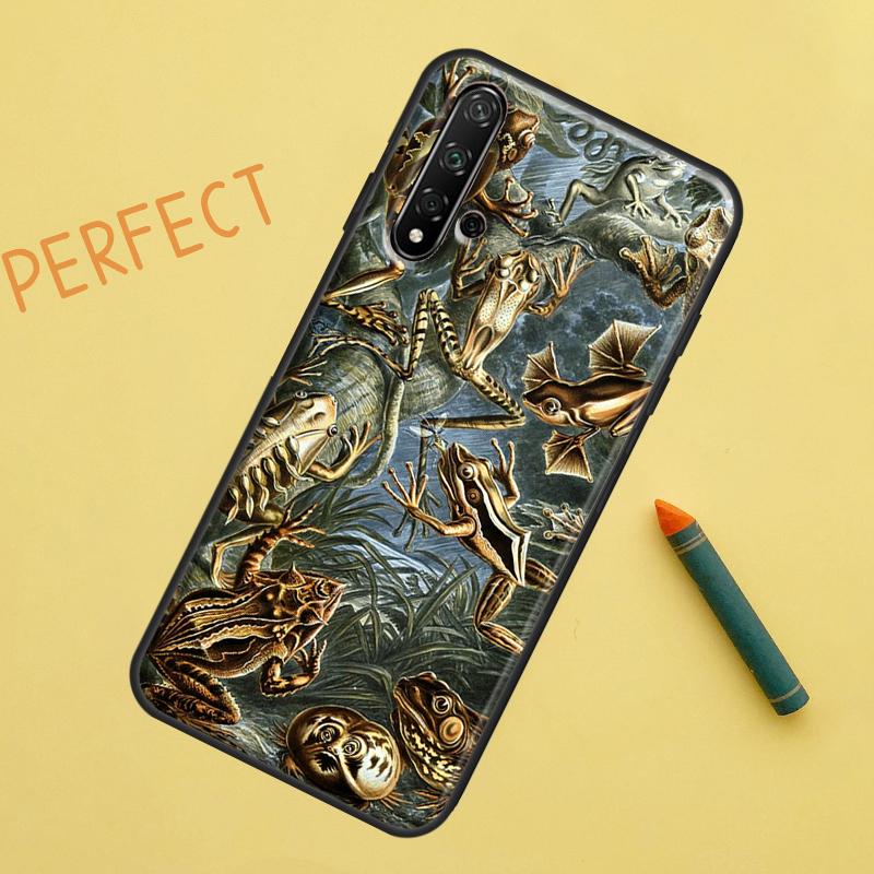 Винтажный ретро дизайн Лягушка Грибы Для Huawei Nova 5T 9 10 SE 7i 8i 11i 12i Y60 Y61 Y70 Y72 Y73 Y90 Y91 P20 P30 P40 Lite Чехол