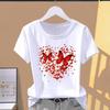 (Asian Size) Women's Top Butterfly Love Cute Short Sleeve T-shirts Fashion T Clothing Print Female Casual Graphic Tee