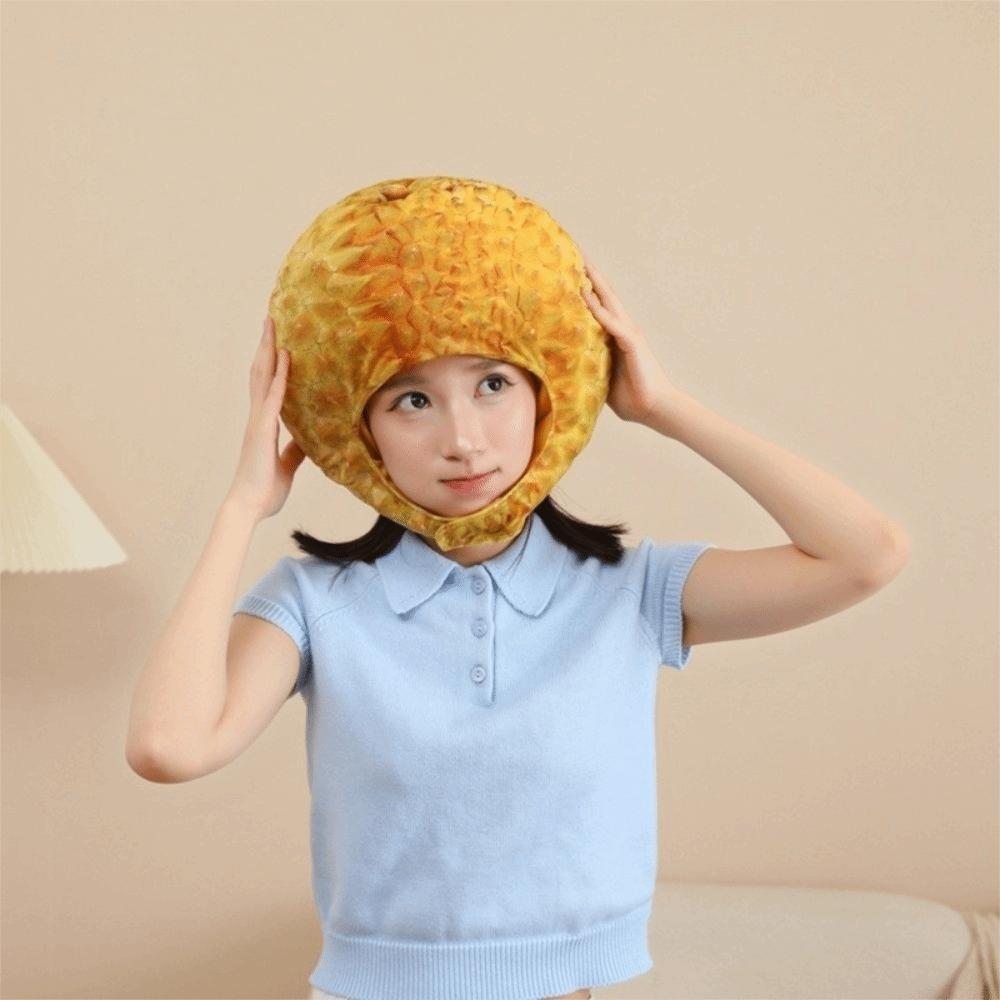 Soft Comfortable Durian Plush Hat Cartoon Durian Photo Hat Whimsical Simulation Fruit Hat Party