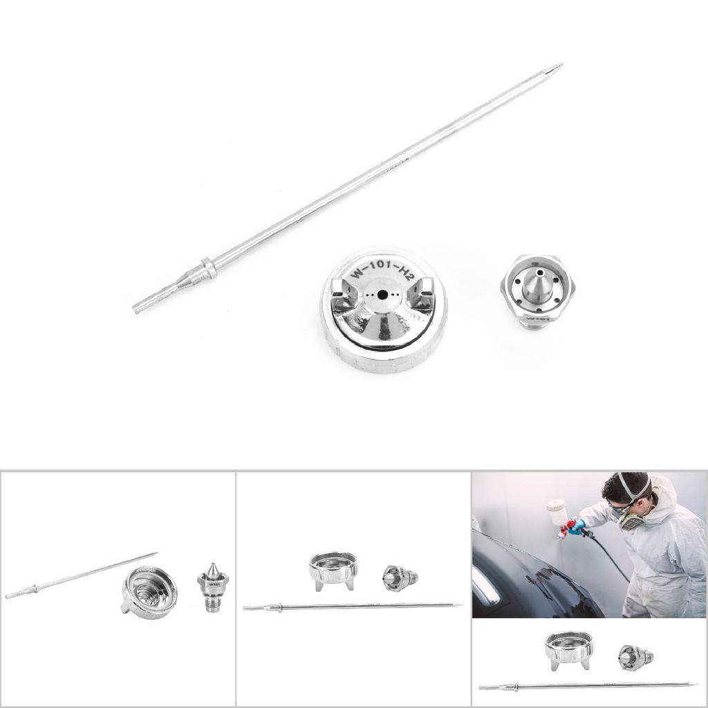 3pcs Stainless Aircap Nozzle Needle Tip Accessory Fit for W101 Pneumatic Spray Gun (1.3mm)