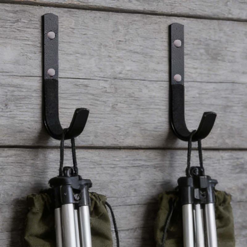 2/10set Rack Wall Mount J Hook with Screws Carbon Steel Wall Hanging Storage Hooks Racks Garage Organize Multi-Purpose Holders