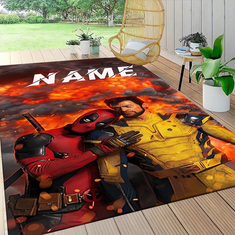 Custom Name Spider-Man Mask Carpet Rug Customizable Soft Washable Anti-Slip Home Living Room Sofa Mats Personalized Rug. 090918