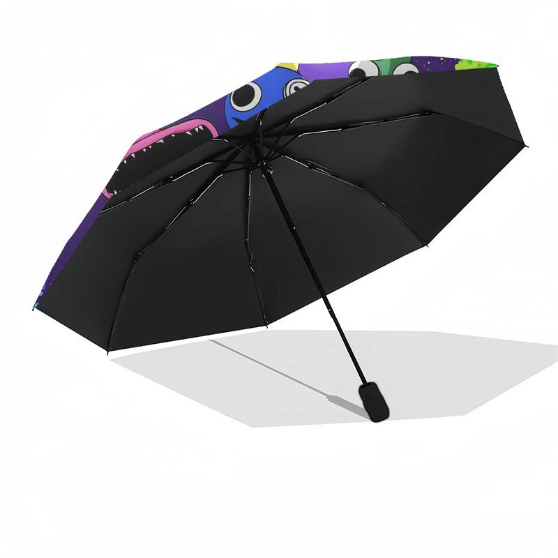 1pc Colorful Creatures: A Whimsical Gathering Umbrella with Plastic Handle,Suitable for All Seasons Home Travel Outdoor UmbrellaM970
