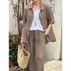 Spring and Autumn New Women's Clothing Fashion Casual Design Sense Cardigan Top Straight Leg Pants High-end Two-piece Set