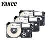 3Packs Label Tape XR6YW XR 6WE 6mm Black On White Label Ribbons Compatible for Label Printer KL8100 KL-100 KL120 KL60 KL-750