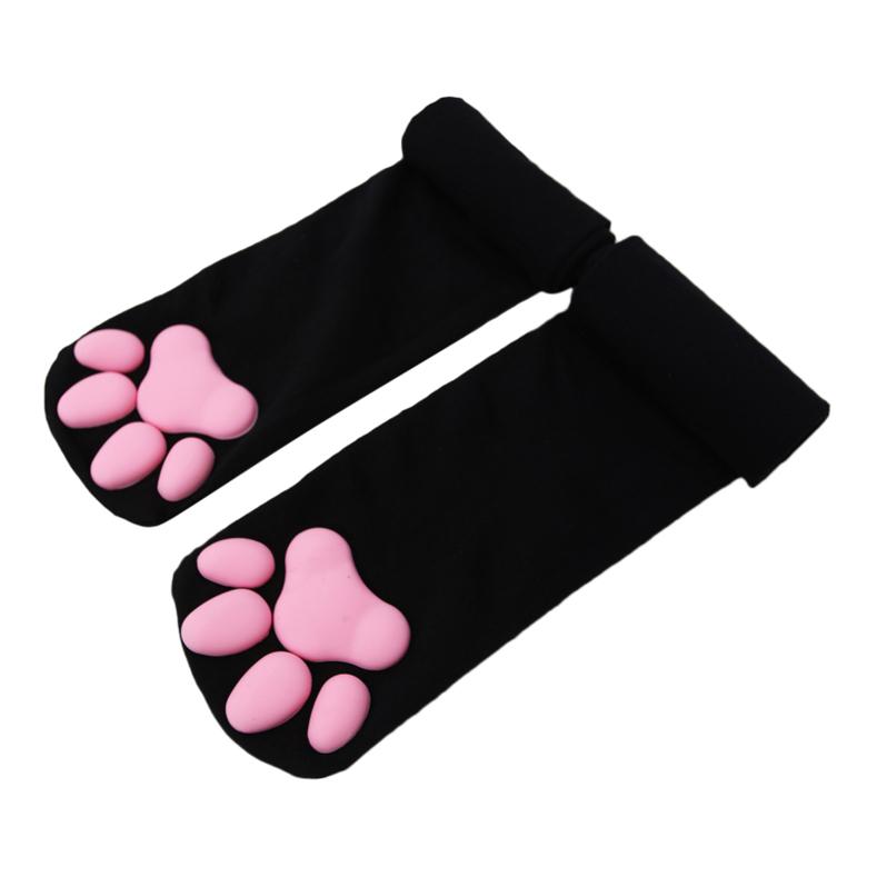 Cat Paw Socks For Women Girls Kawaii 3D Cat Claw Toe Beanies Cute Gift Pawpads Cosplay Cat Paw Pad Thigh High Socks