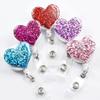 Держатель для бейджа из смолы Heart, держатель для удостоверения личности с именем для медсестры, студента, выдвижной держатель для бейджа из силикона, выставочный ящик для офиса