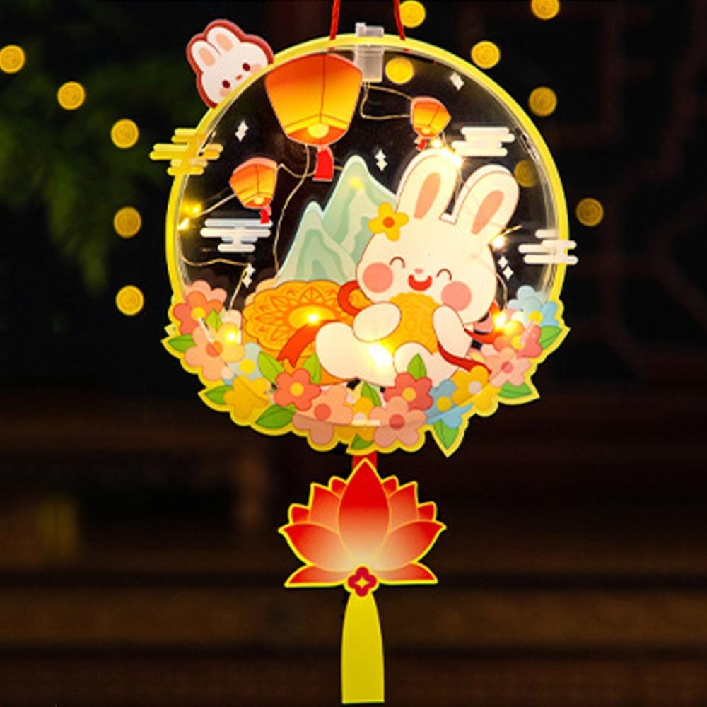 PVC Mid Autumn Rabbit Lantern Chinese Ancient Style Handheld Lantern  Women Children