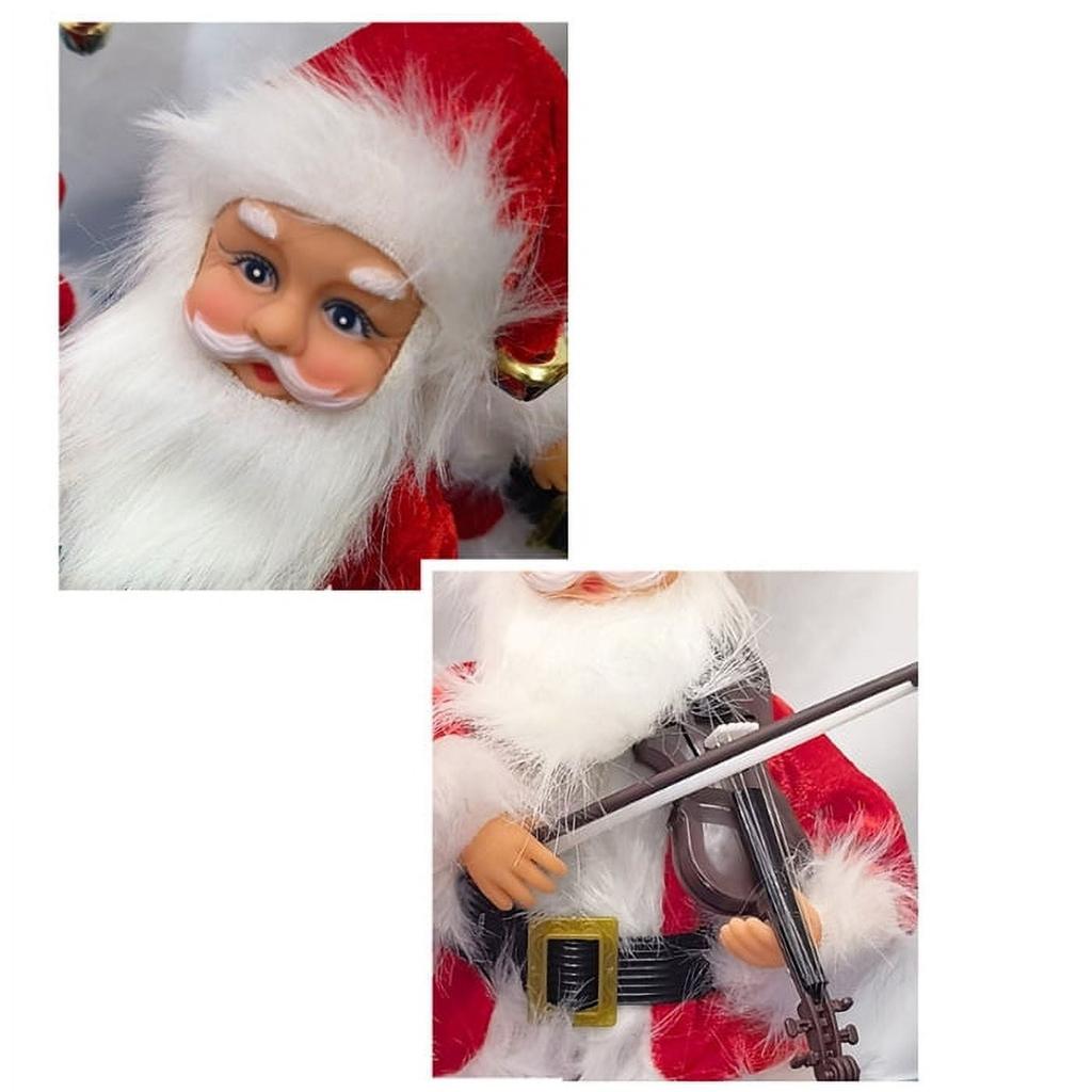 Electric Sant Claus Toy With Violin, 12Inch Singing And Dancing Musical Christmas Doll, Xmas Gift