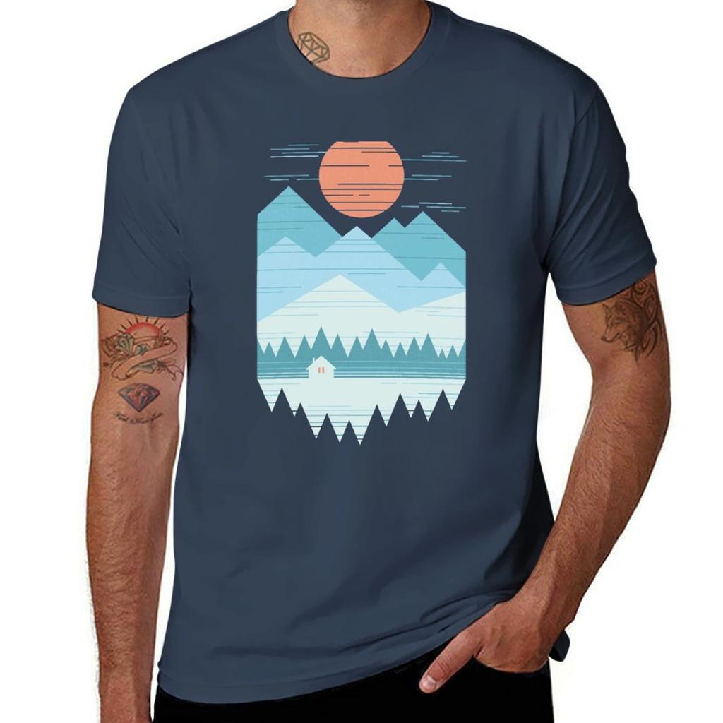 Cabin In The Snow T-shirt Man T Shirts For Men Casual T Shirt Man Cotton T Shirts Cotton 100% T-shirt
