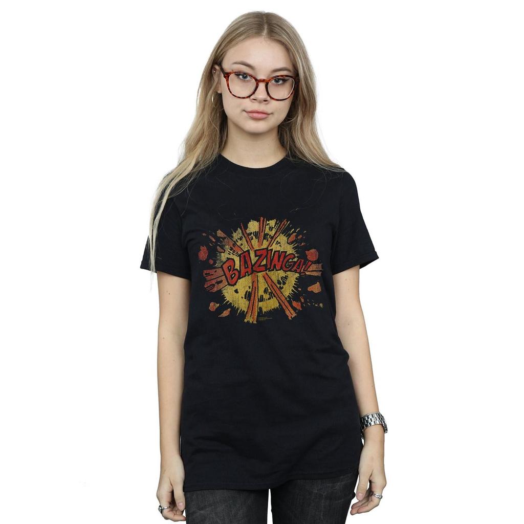 The Big Bang Theory Womens/Ladies Bazinga Explosion Cotton Boyfriend T-Shirt