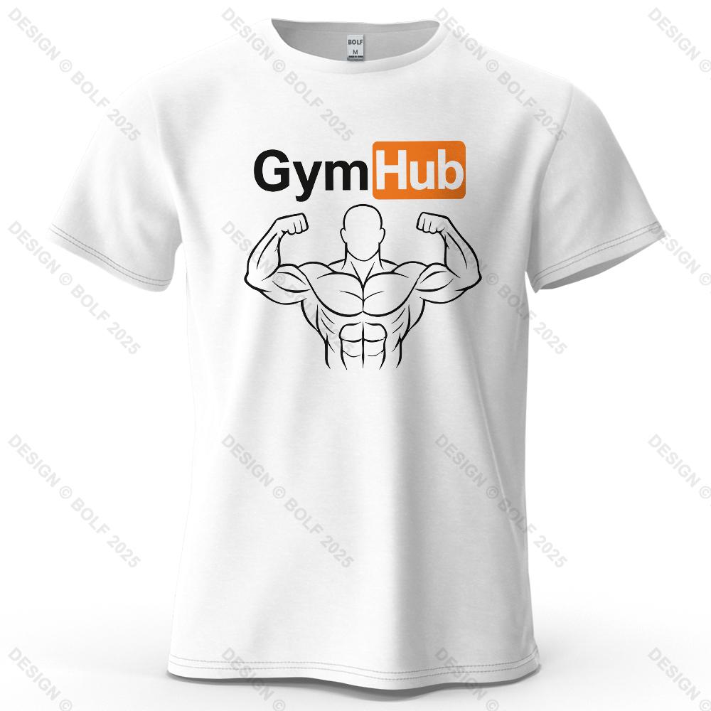 Gymhub Минималистичная Повседневная Футболка с Принтом, Короткий Рукав, Новая, Персонализированная, Мягкая и Приятная для Кожи, Модная, для Мужчин и Женщин