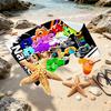 Custom Name Personalized Sprunki Game Print Beach Towel, for Trip Camping Beach Party Home Decor, Birthday Gift for Family & Friends