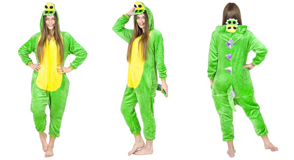 Women's kigurumi pajamas onesie crocodile warm one-piece costume XL Onesie Costume A105 - L