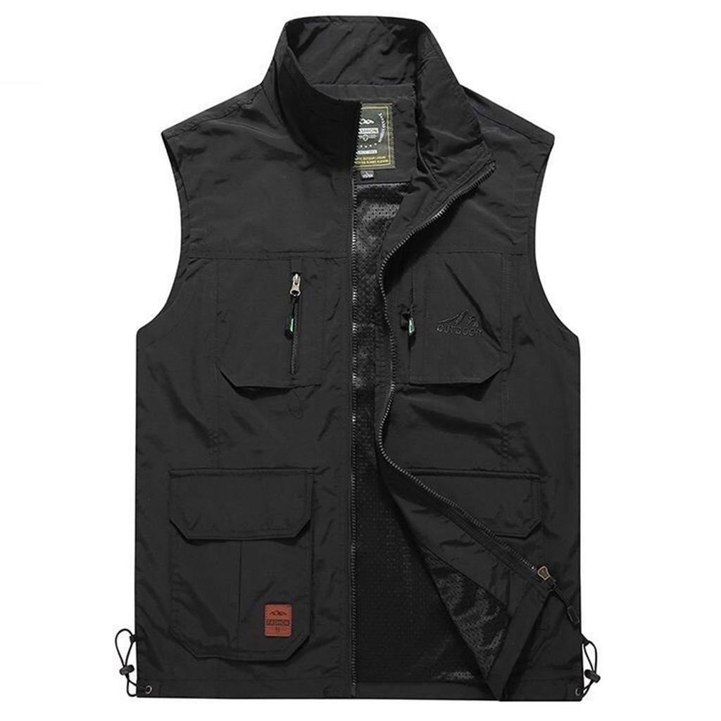 Мужской быстросохнущий жилет, тонкий сетчатый жилет для рыбалки и фотосъемки с несколькими карманами