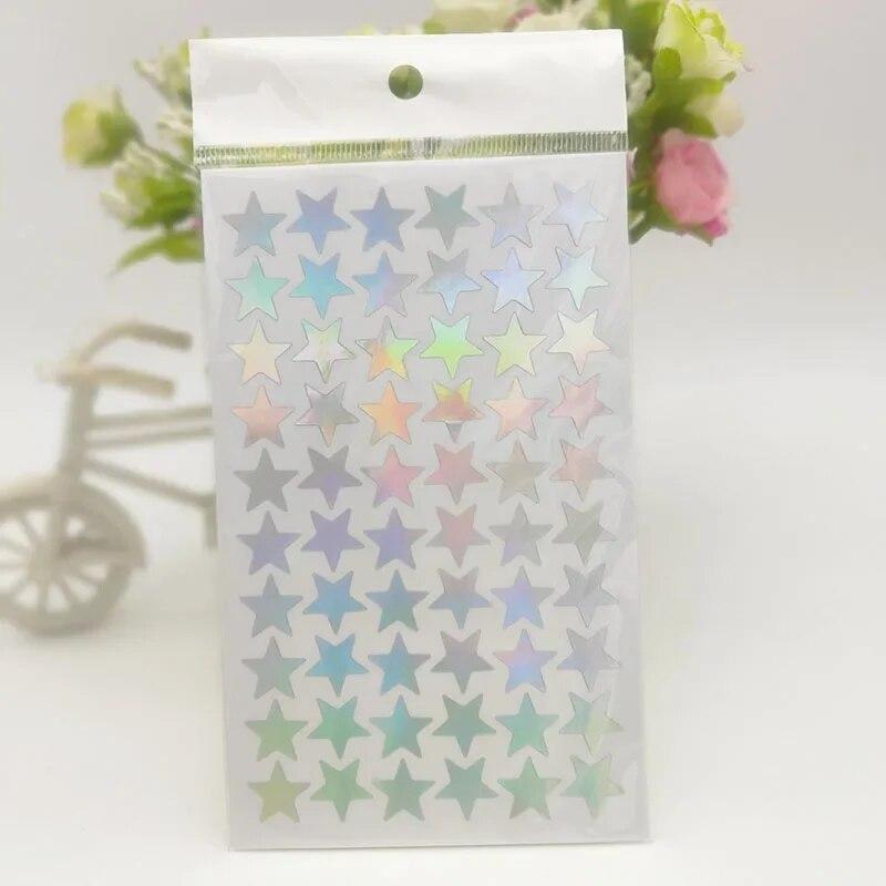 5/10 Sheets Glitter Star Stickers for Kids School Teacher Reward Sticker Cute Gifts Party Decor Business Label Scrapbooking Sticker