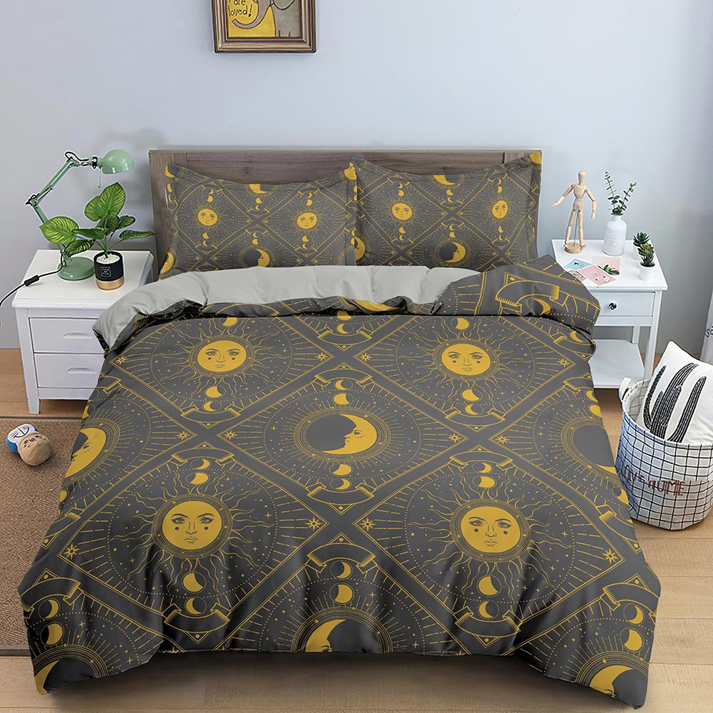 Богемный комплект пододеяльника с тематикой Вселенной, Солнца и Луны, полиэстеровый чехол для одеяла размера кинг, квин, фулл для детского постельного комплекта для мальчиков