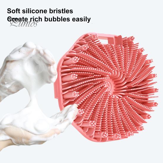 2шт силиконовая щетка для ванны с мягкой щетиной, массажная очищающая щетка для тела, противоскользящая ручка, щетка для тела
