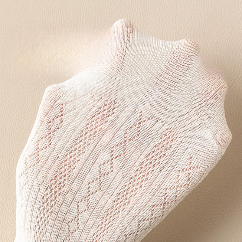 Летние носки-гольфы, женские дышащие носки до середины голени из хлопка и ледяного шелка, тонкий стиль, впитывающие пот и с защитой от запаха