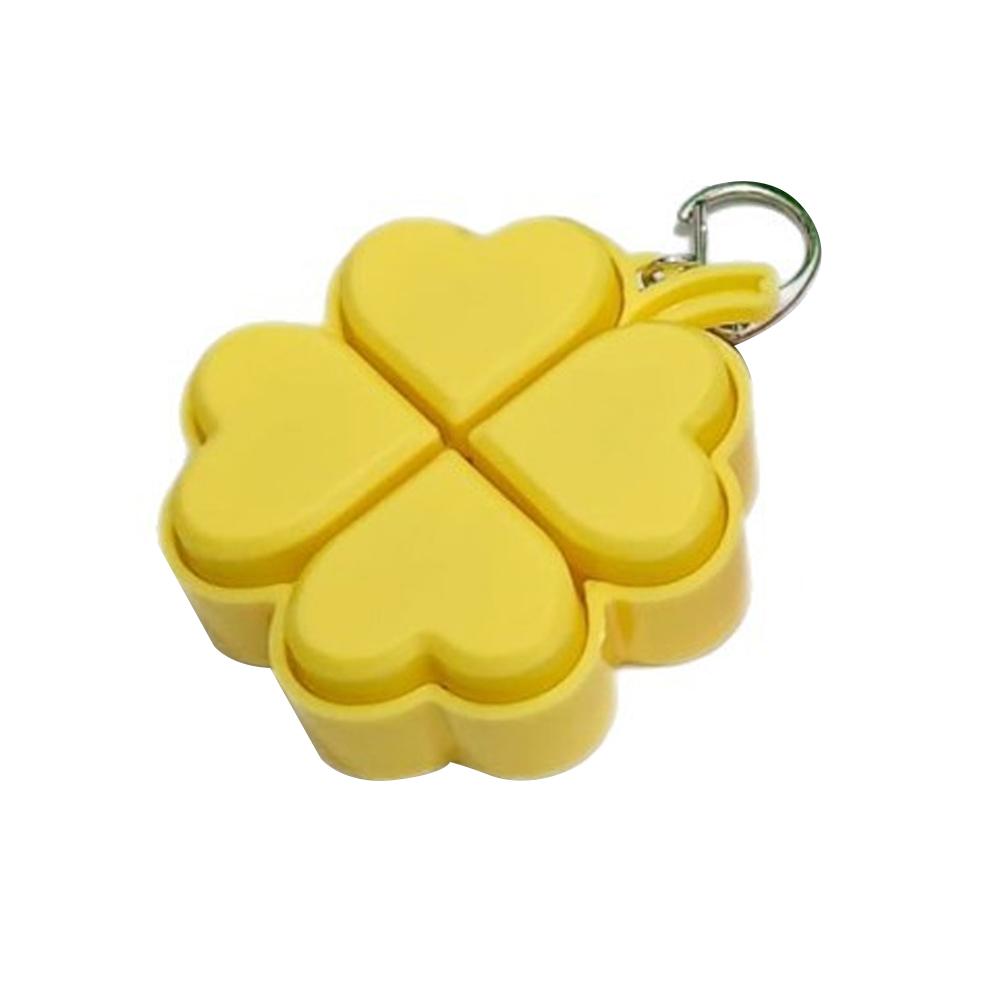 Lucky Four Leaf Clover Keyboard Keychain Flashing Light Mechanical Button Stress Relief Pendant Anxiety Relief Bag Charm Gifts