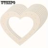 10-Pack Wooden Heart Wreath Frames for DIY Crafts - Vintage Style Hanging Decorations for Weddings, Engagements, Valentine's Day, Christmas, Birthdays