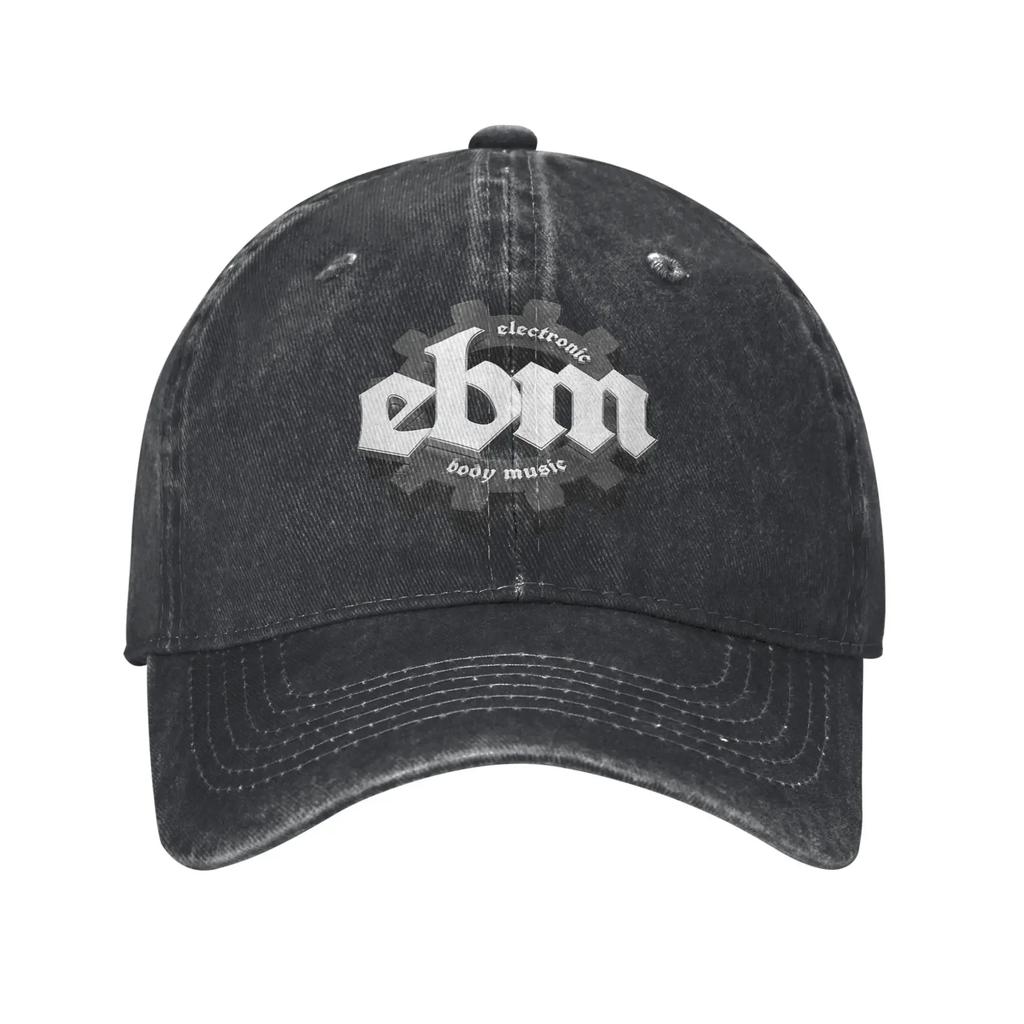 EBM Electronic Body Music Унисекс Бейсболка Индустриальный Танец Потертая Джинсовая Стирка Шляпа Для Тренировок На Открытом Воздухе Регулируемый Головной Убор