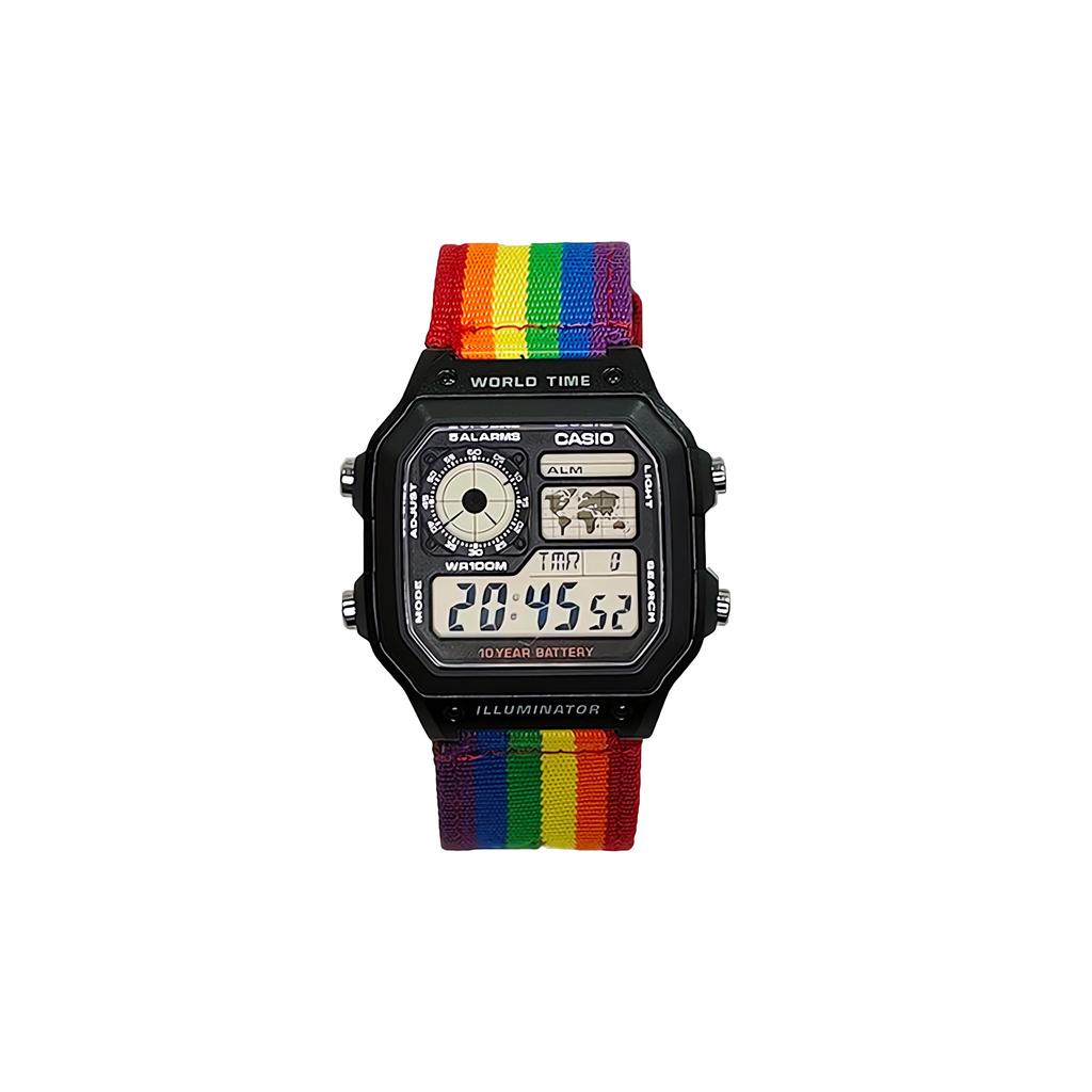 Casio Унисекс ПОДРОСТКОВЫЕ Черные Часы AE-1200WH-1A(Watch3--)
