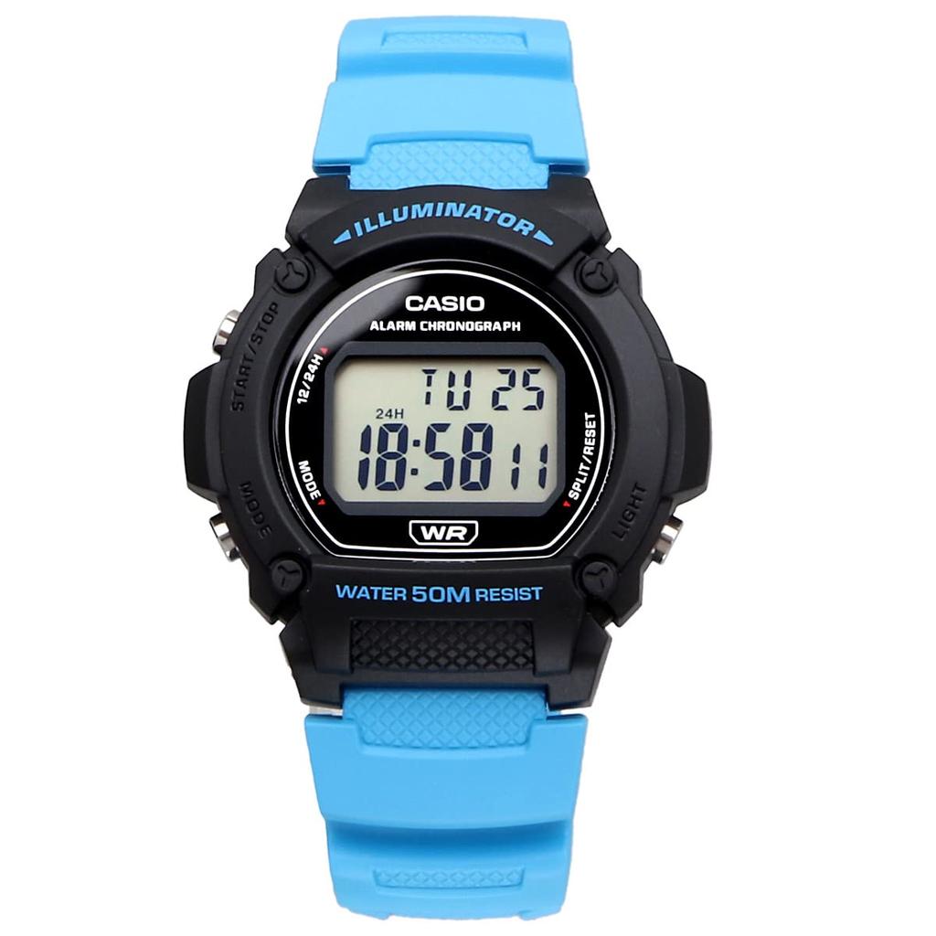 Casio Мужские стандартные цифровые часы W-219H-2A2V Aqua Blue, доступные Casio, импортные, международная модель