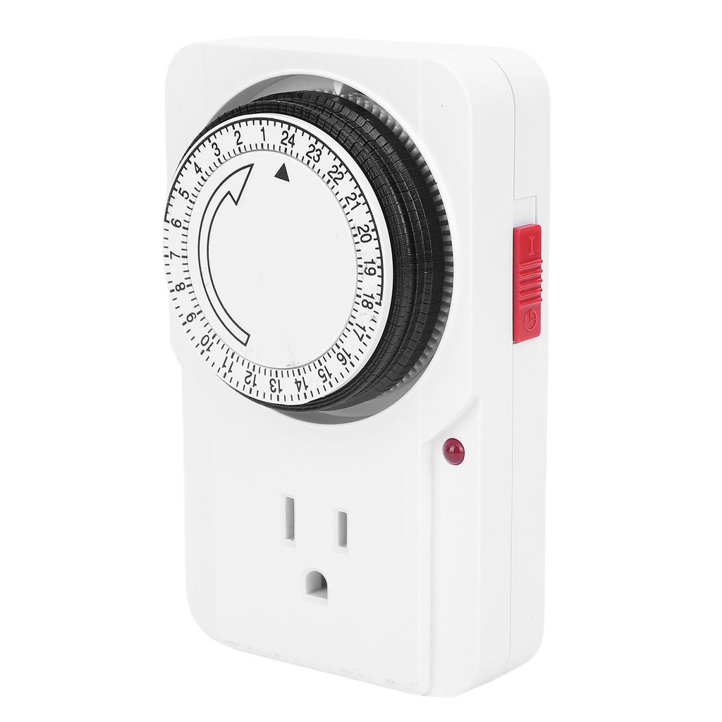 24 Hour Mechanical Timer 15 Minute Intervals Programmable Mechanical Outlet Timer for Water Dispenser Water Heater Conditioner Rice Cooker Light