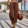 YYFS Women's Fashion Casual Solid Color Print Loose Trousers Pants & Capris