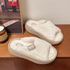 Меховые женские тапочки зимние новые модные плюшевые шлепанцы с мелким носком для дома и улицы повседневные шлепанцы для спальни однотонные туфли на плоской подошве