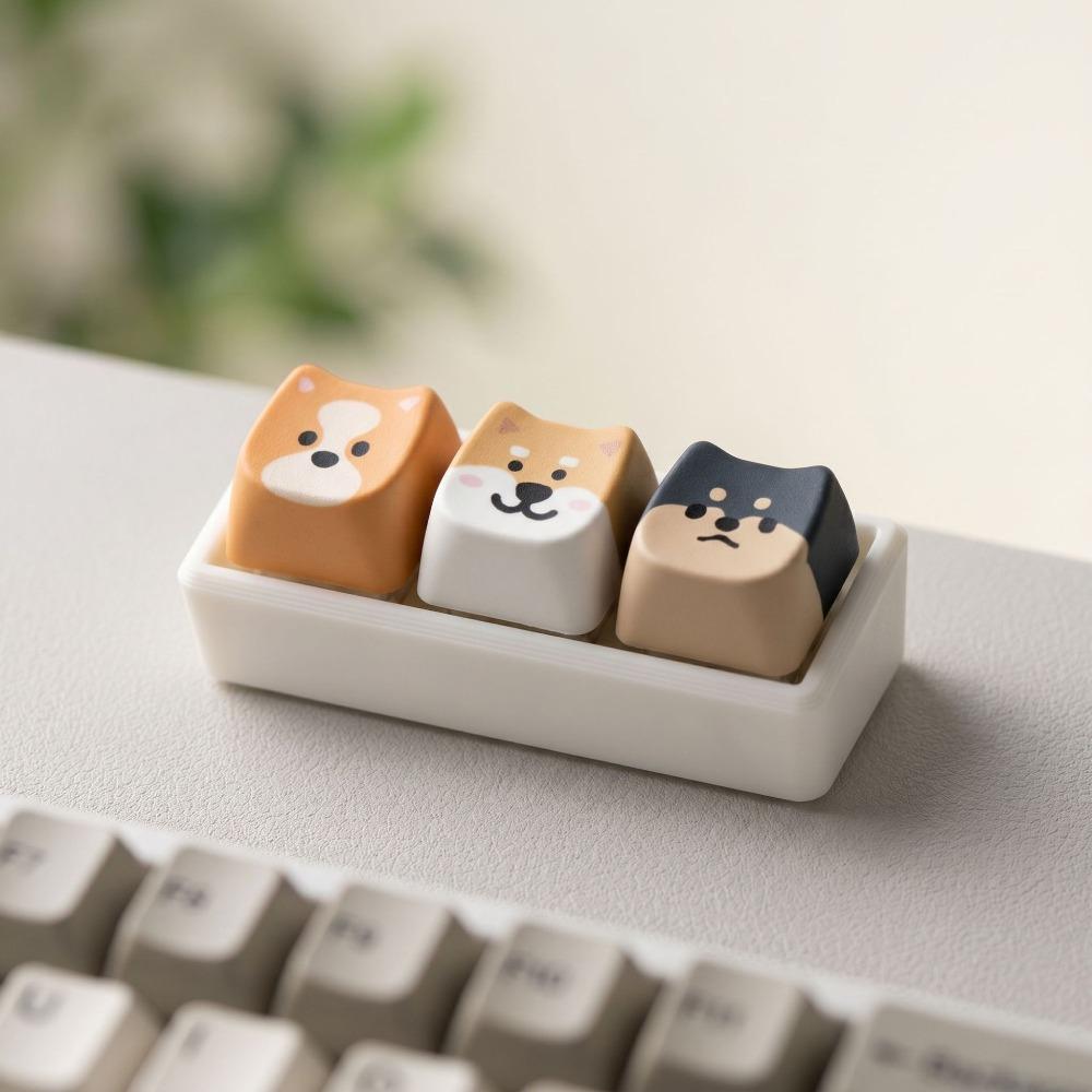 Backpack Pendant Puppy Keychain Shiba Inu Keycap Keychain Creative Keyboard Key Ring Kids Toy