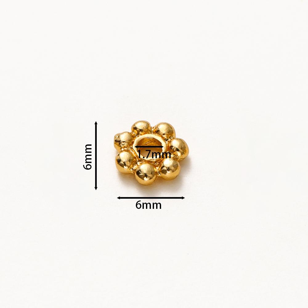 100/200pcs 6mm Alloy Flower Spacer Beads Daisy Metal Jewelry Spacers for Bracelet Necklace Jewelry Making Accessories
