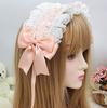 Очаровательное украшение для волос в стиле Лолиты с лентой, аксессуар для волос, кружевная оборка, повязка на голову для косплея, кукла Мо, чайная вечеринка, прическа для горничной, лолита, стильная готическая лолита, милая