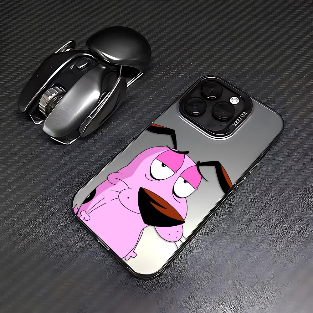 Cute pink Cowardly Dogs Phone Case For iPhone 17 16e 16 15 14 13 12 11 mini Pro Max X XR XSMAX 8 7 Air Plus Anti Fall Matte Back