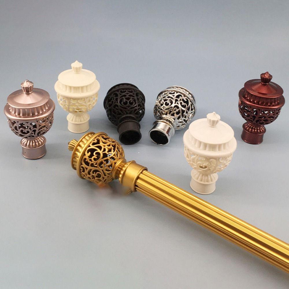 Hollow Out Durable Plastic Curtain Rod Cap Drapery Rail Ends Curtain Rod Head Curtain Accessories