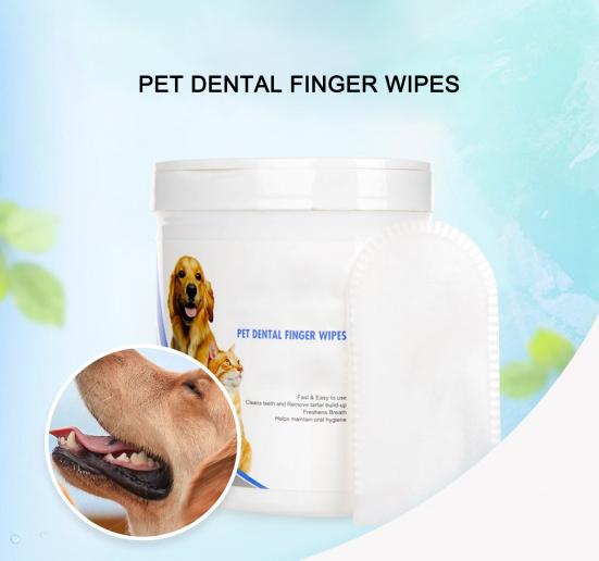 50Pcs/Box Puppy Cat Dog Dental Oral Teeth Cleaning Care Wet Wipe Pet Supplies