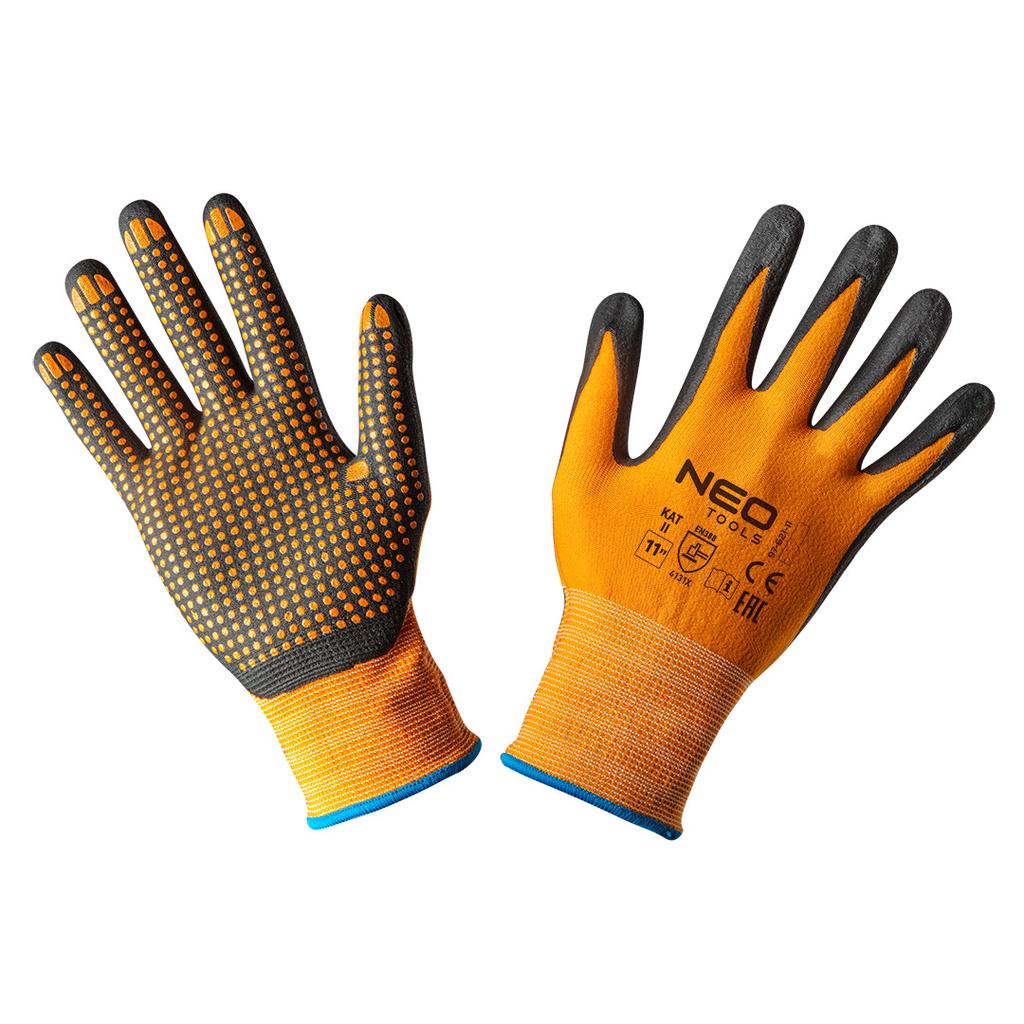 Nylon work gloves with nitil dots, 4131X, size 11