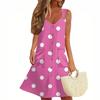 Women's Summer Dress With Pocket Sleeveless Polka Dot Print Sundress