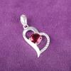 Розовый Рубеллит Драгоценный Камень 925 Стерлинговое Серебро Цирконий Ювелирные Изделия Подвеска Сердце 1,37" CZP-5-13