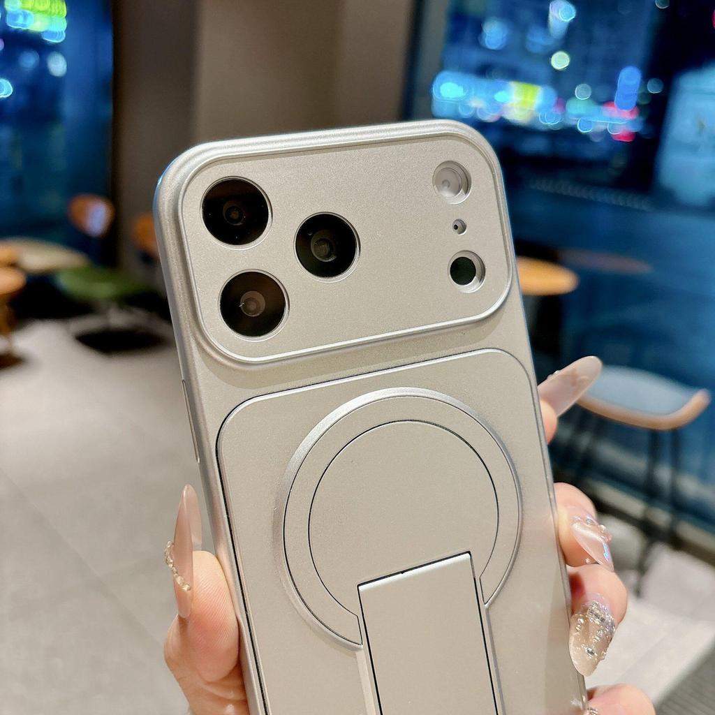 Магнитный чехол для телефона с невидимой складной подставкой для iPhone 17 Pro Max, матовое покрытие по всей поверхности, совместим с 15 Pro